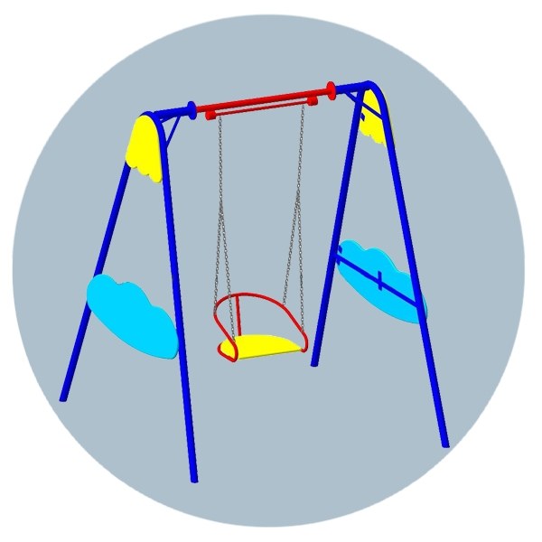 Качели одинарные со спинкой К-03 Облачко